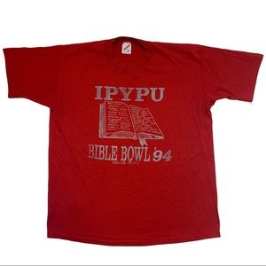 Vintage 90's IPYPU Bible Bowl '94 Christian Jerzees Made in USA T-Shirt Size L/M